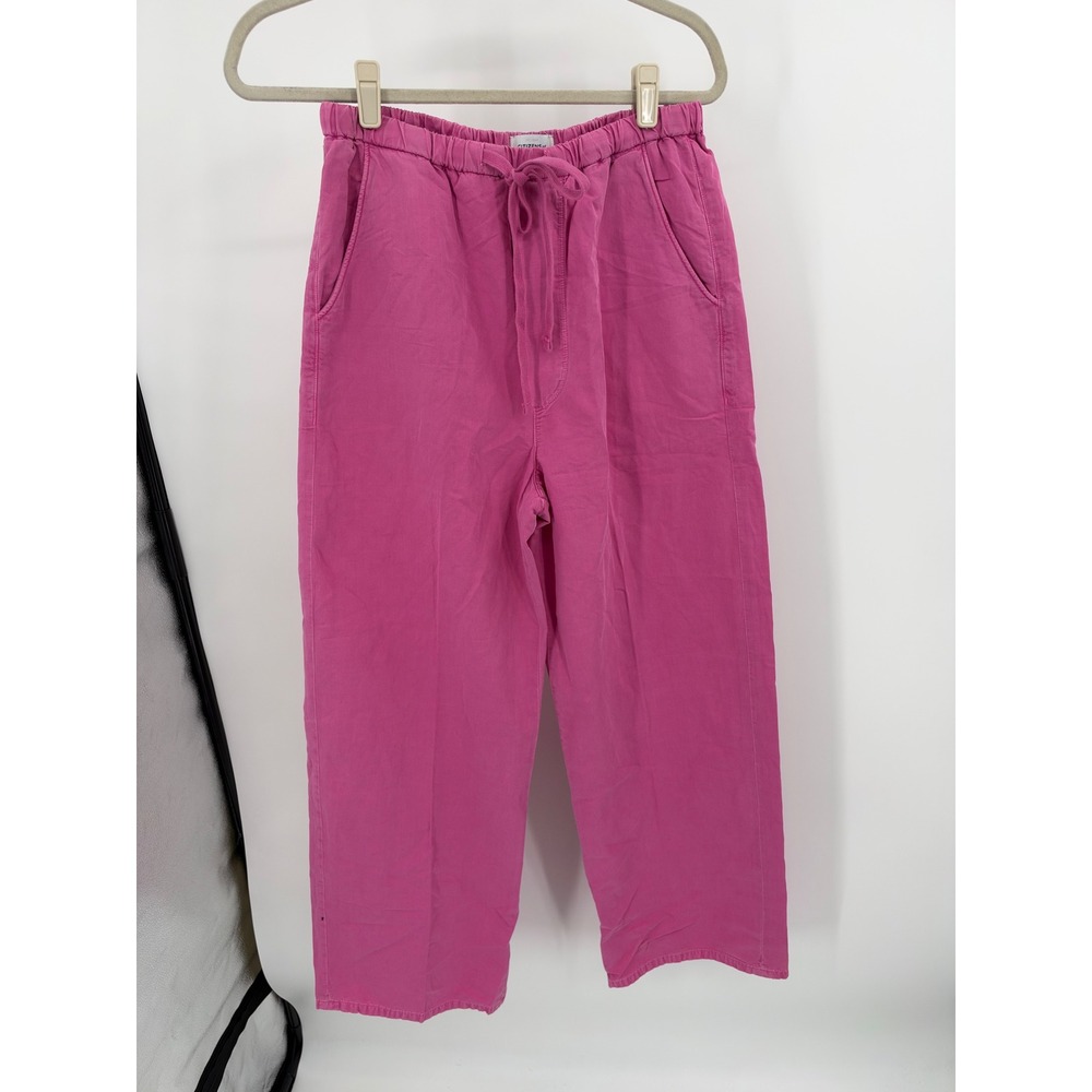 Citizens of Humanity Aurora Pull-On Pant Pink Wide Leg Cotton Flax Size M